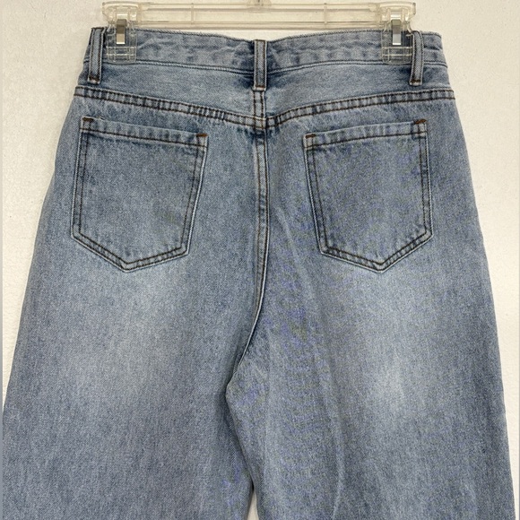 2/$20 SHEIN women’s petite M light blue wash denim straight leg - Picture 6 of 11
